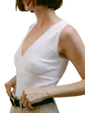 Christy Dawn Beth Pointelle Tee NEW